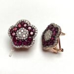 DJ818EPRU - 14K Rose Gold Ruby Earrings