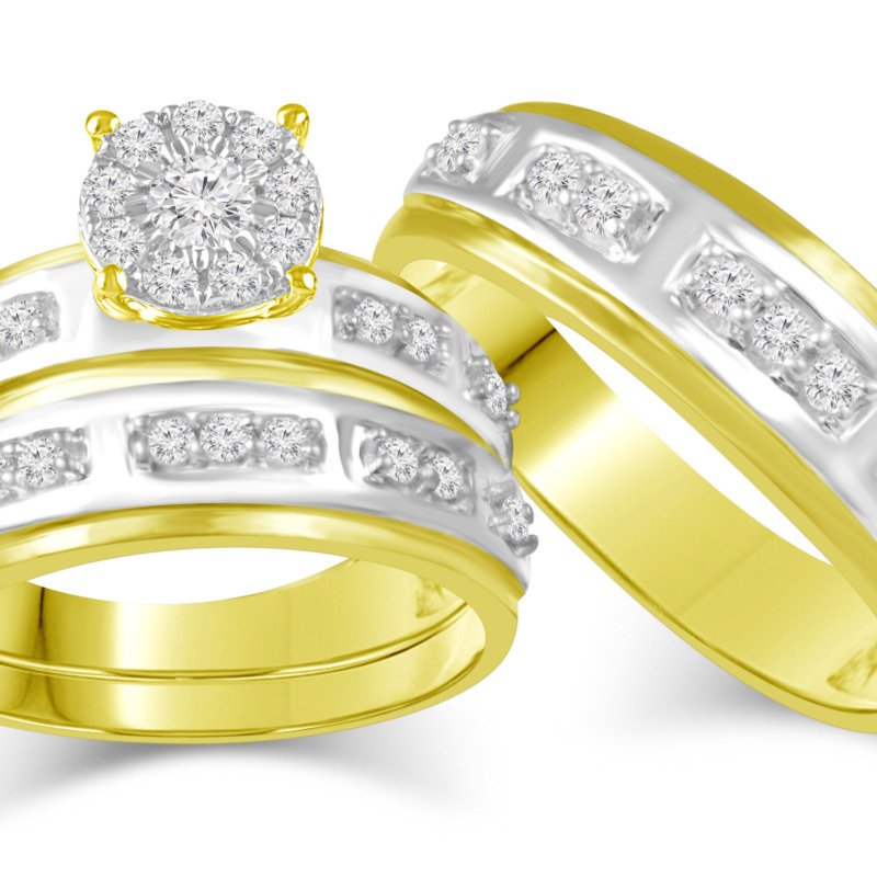 FRR4229RD1Y - 14K Yellow Gold Trio Ring Set
