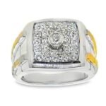 UB9745GWY53 - 14K Two Tones Gold Gents Ring