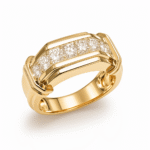 UB9738GKY53 - 14K Yellow Gold Gents Ring