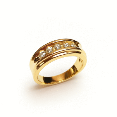 UB6211GHY - 14K Yellow Gold Gents Ring