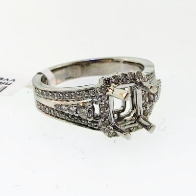 R115571/8W - 18K White Gold Semi Mount Ring