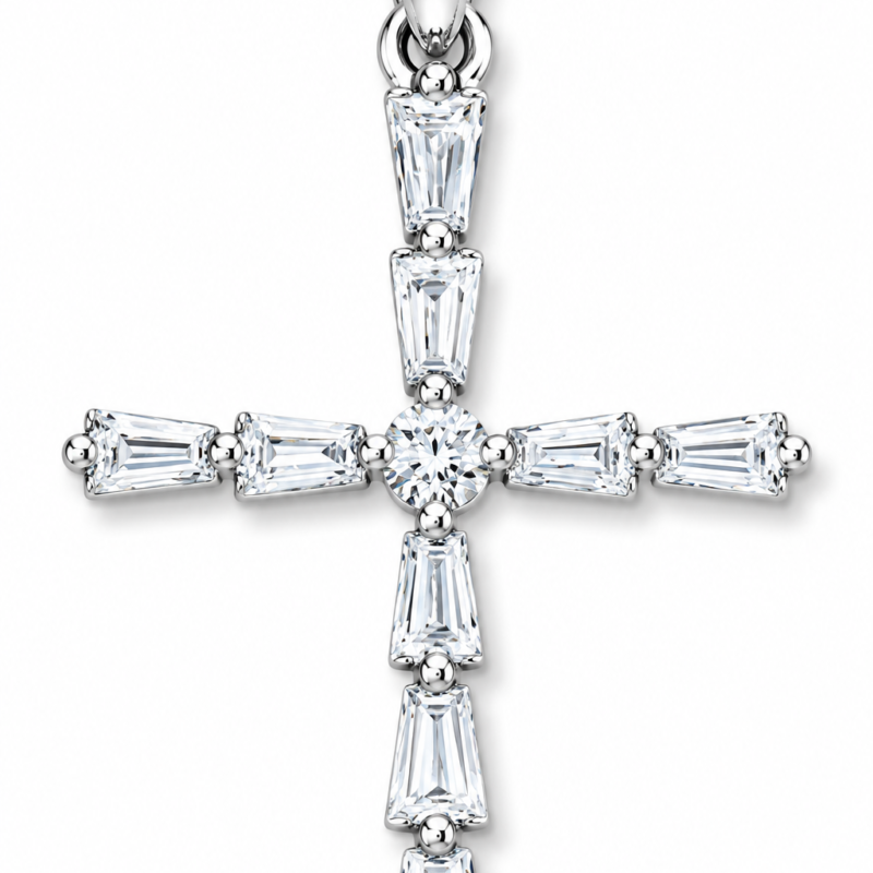 SPD00740-B - 14K White Gold Cross Pendant