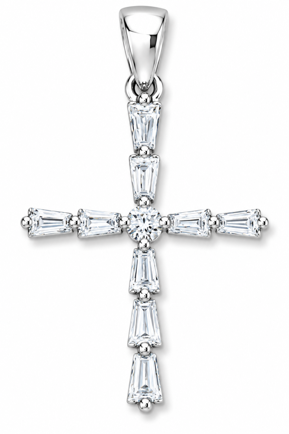 SPD00740-B - 14K White Gold Cross Pendant