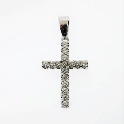 UB10132PMW23 - 14K White Gold  Cross Pendant