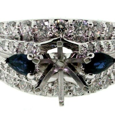 UB7120SMW/SA - 14K White Gold Semi Mount Ring