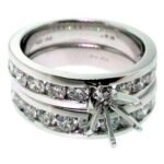 UB7415SMTW1 - 14K White Gold Semi Mount Ring