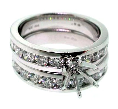 UB7415SMTW1 - 14K White Gold Semi Mount Ring