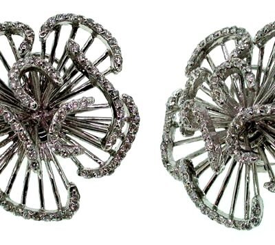 UB8088EW - 14K White Gold Earrings