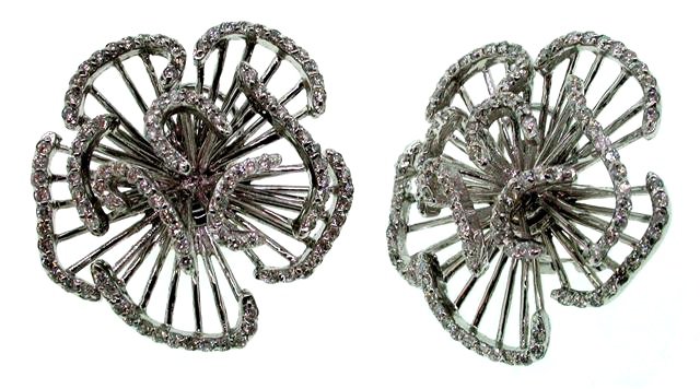 UB8088EW - 14K White Gold Earrings