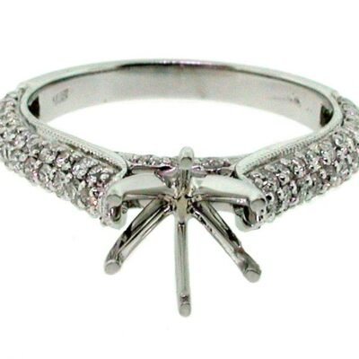 UB8268SMW-1 - 14K White Gold Semi Mount Ring