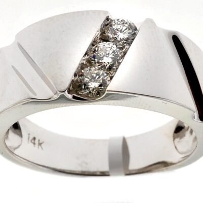UB9204 - 14K White Gold Gents Ring
