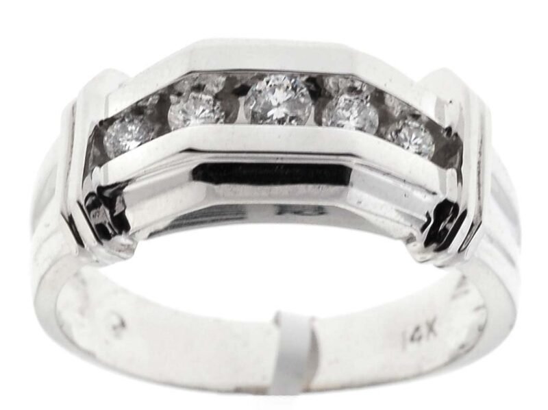 UB9736GW - 14K White Gold Gents Ring