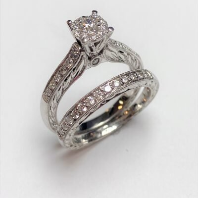 UBV2242LSTWSH - 14K White Gold Bridal Set Ring