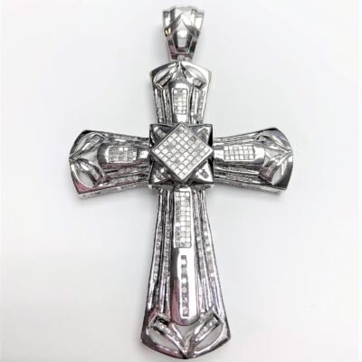 UCL123-C - 14K White Gold Cross Pendant