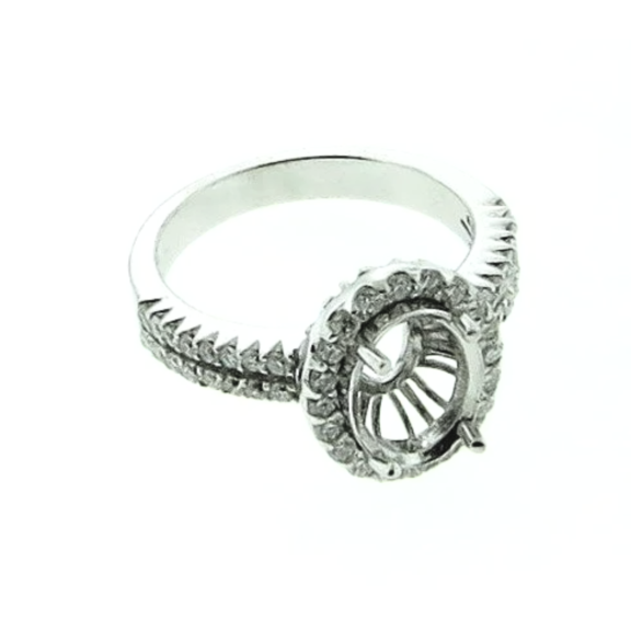 MJ2551/3RW - 14K White Gold Semi Mount Ring