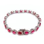 B29667RBW - 14K White Gold Ruby Bracelet