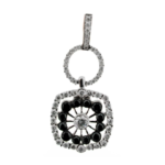 UB7944PW/BL - 14K White Gold Pendant with Black Diamonds