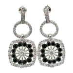 UB7944EW/BL - 14K White Gold Earrings with Black Diamonds