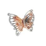 UB7515F/WP - 14K Two Tones Butterfly Fashion Ring