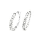 AE11706W - 14K White Gold Hoop Earrings