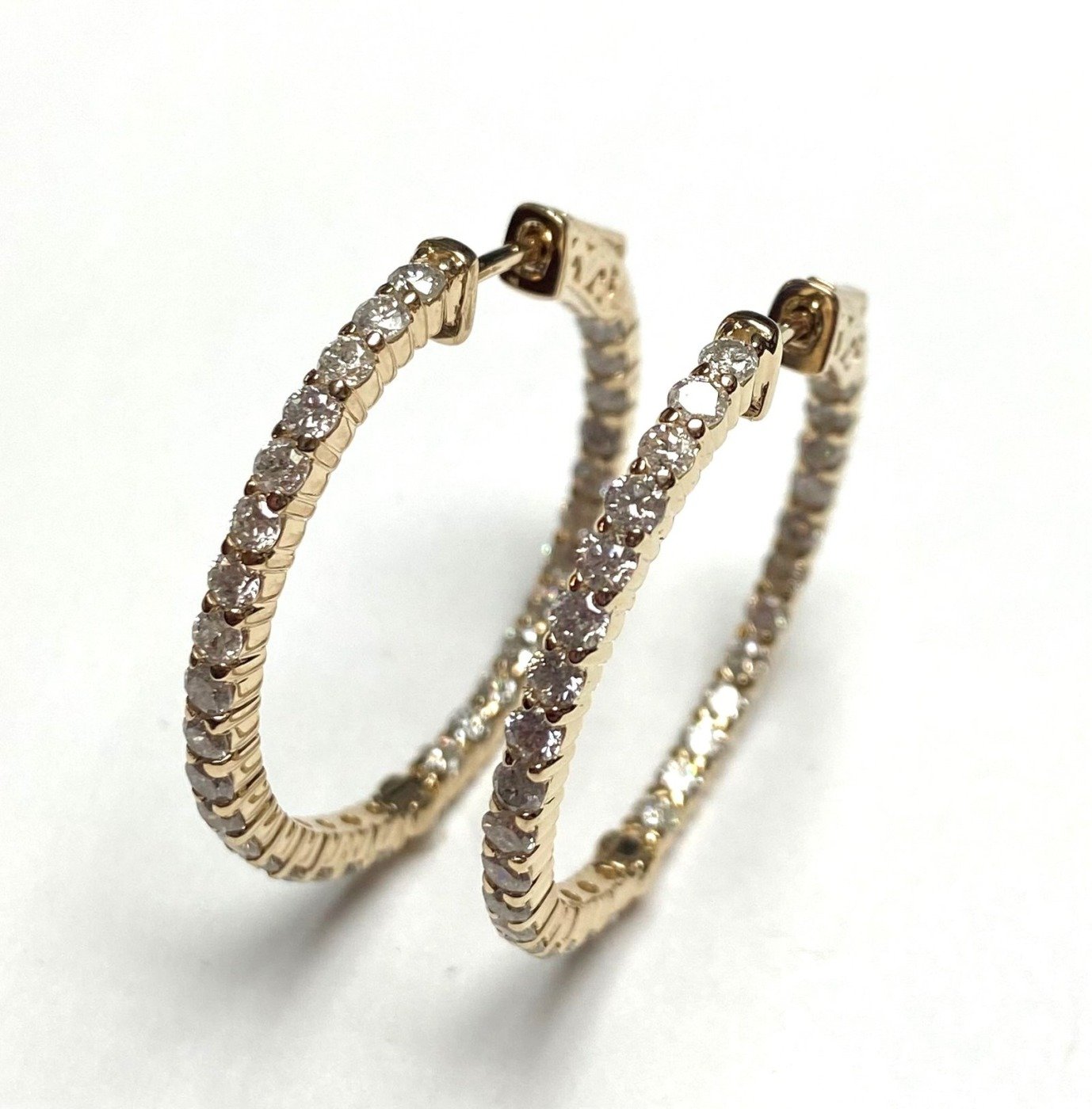 F142-5LCEY. - 14K Yellow Gold Hoop Earrings
