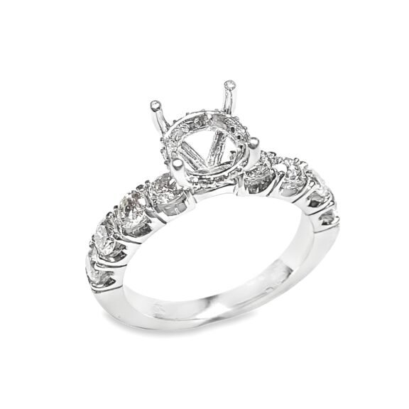 UB10512SMW - 14K White Gold Semi Mount Ring