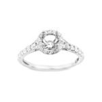 AJR17822SMW - 14K White Gold Semi Mount Ring