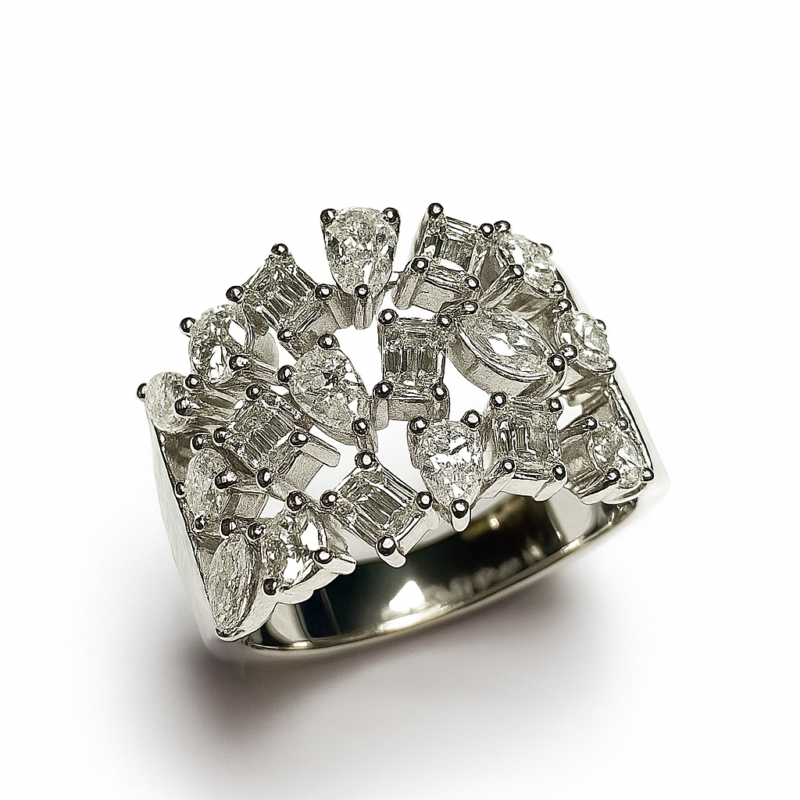 C208FW - 14K White Gold Fashion Ring