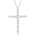 UBV6785PKW - 14K White Gold Cross Pendant