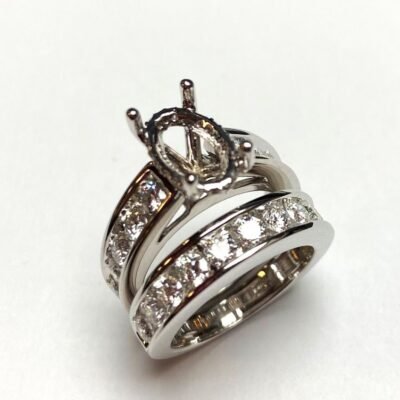 UB6772SMT-OVW - 14K White Gold Semi Mount Ring