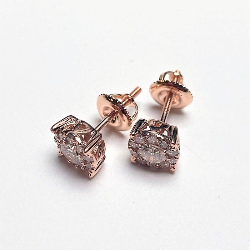 UB7663-9EP - 14K White Gold Stud Earrings