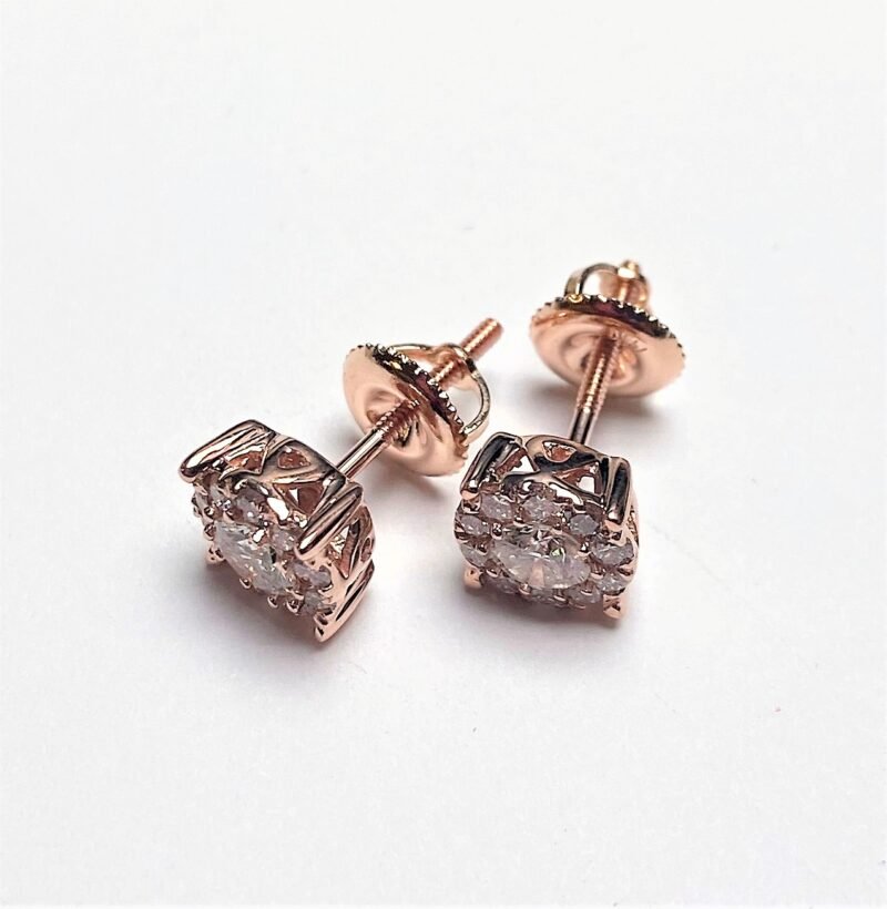 UB7663-9EP - 14K White Gold Stud Earrings