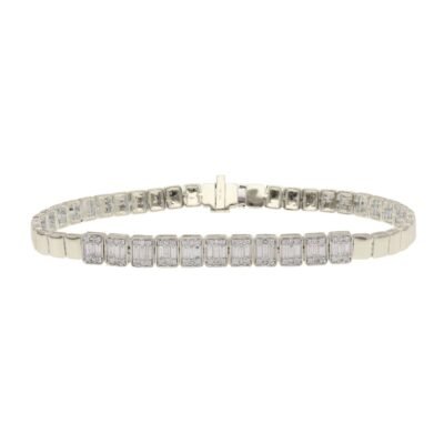 SG34293BRW - 14K White Gold Bracelet