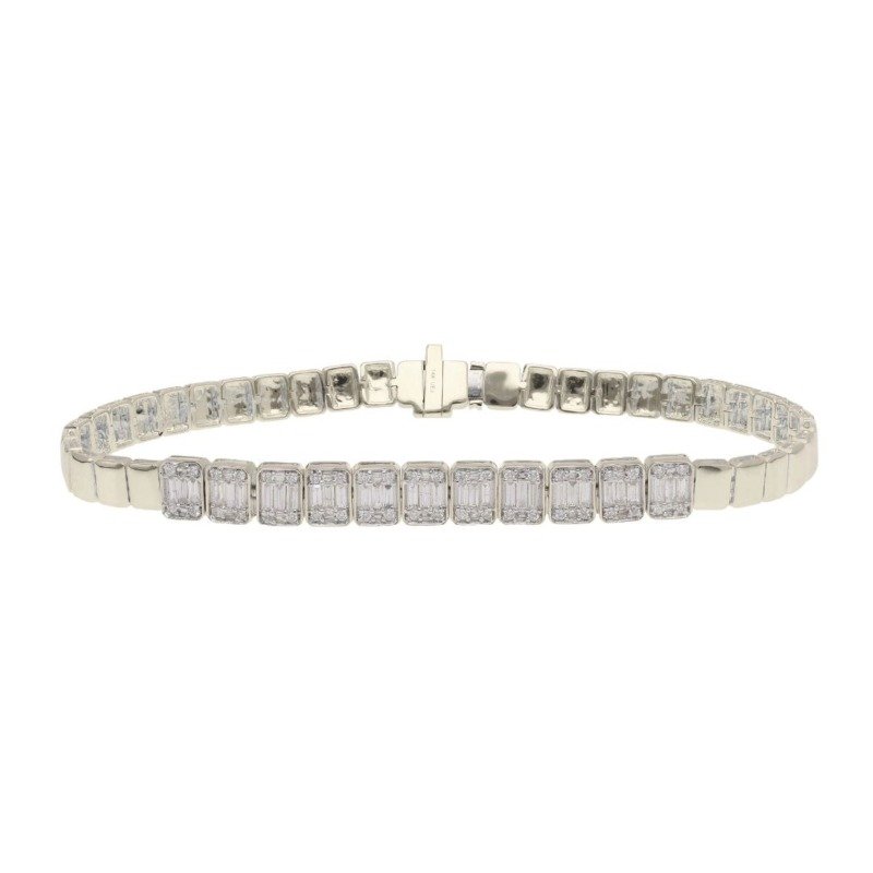 SG34293BRW - 14K White Gold Bracelet