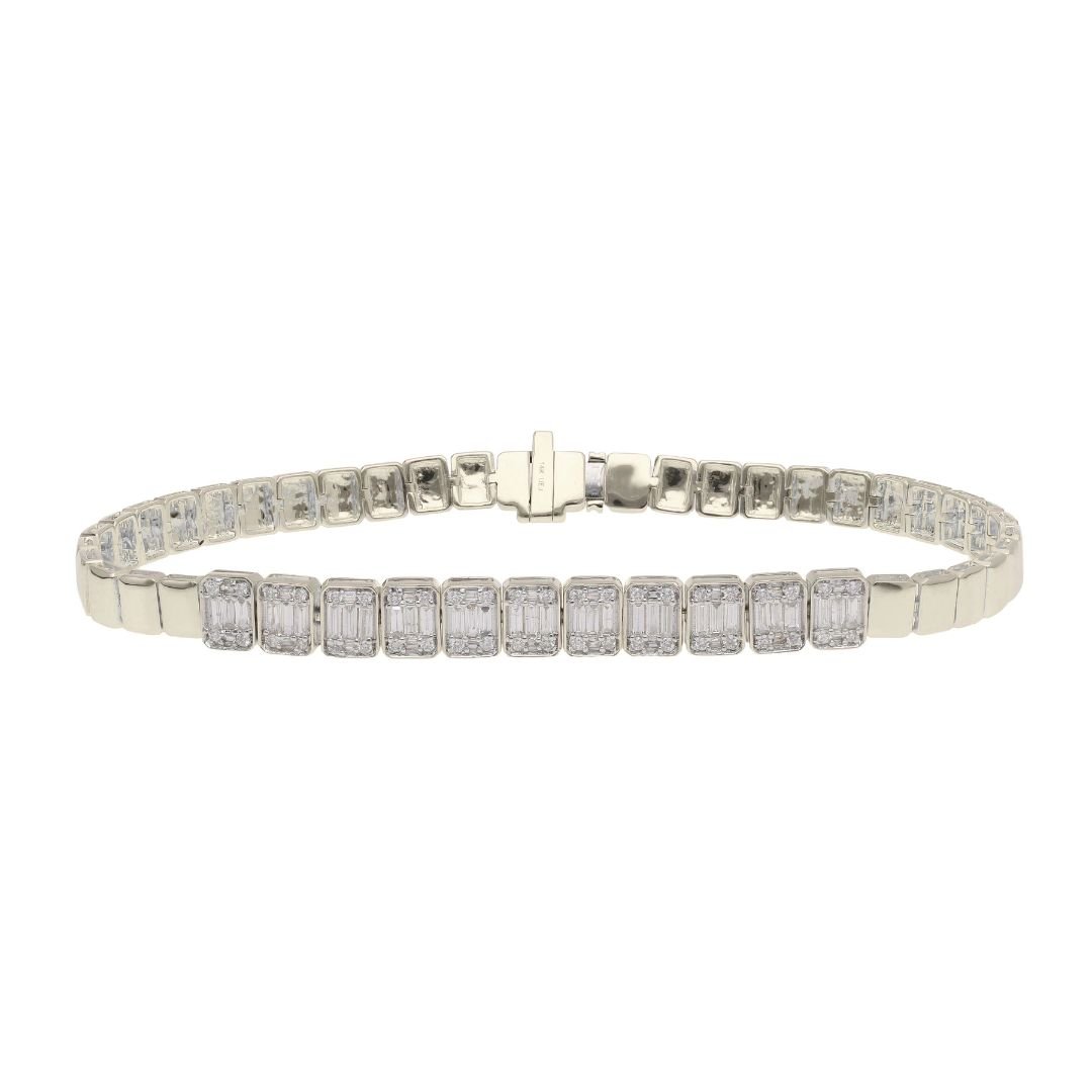 SG34293BRW - 14K White Gold Bracelet