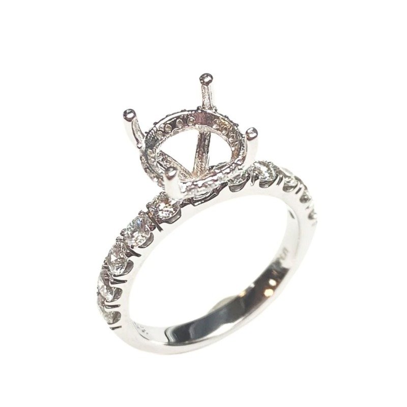 UB10545SM-RW - 14K White Gold Semi Mount Ring