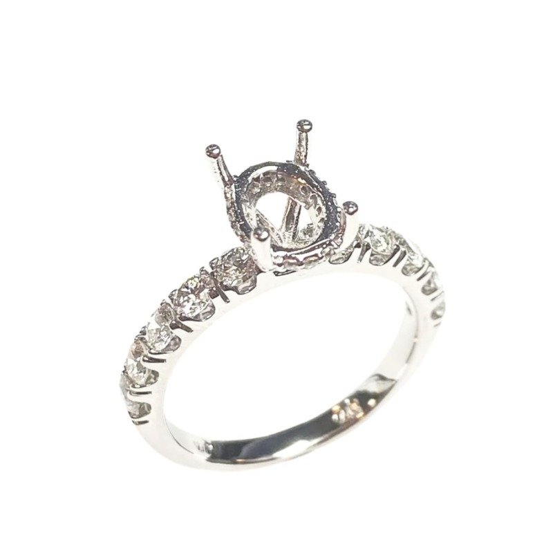 UB10545SM-OVW - 14K White Gold Semi Mount Ring