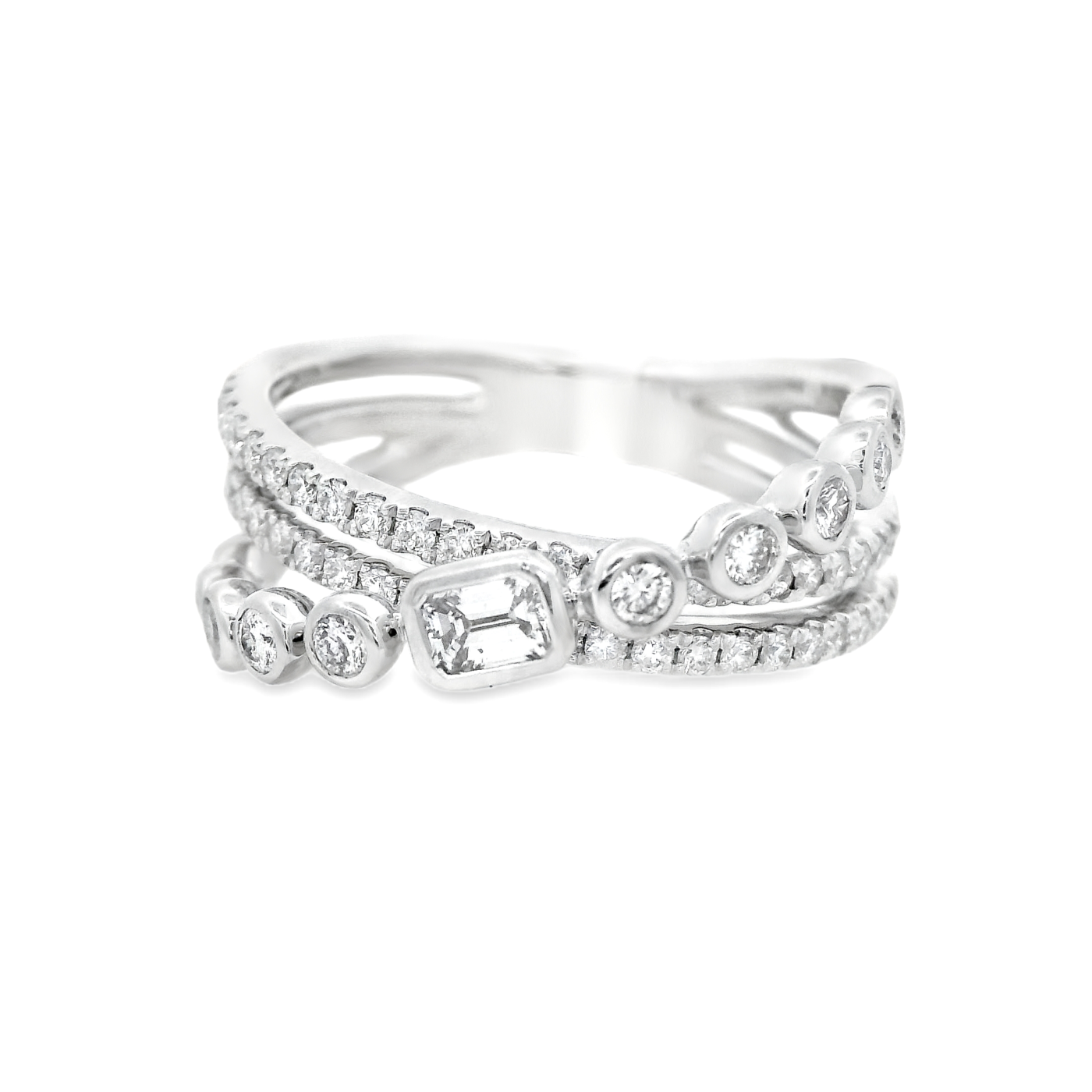 KR611900W - 14K White Gold Fashion Ring