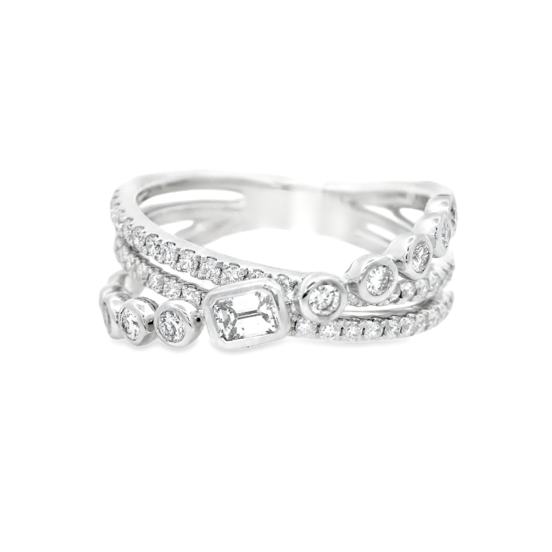 KR611900W - 14K White Gold Fashion Ring