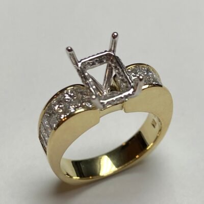 CO18KSMY-EMH - 18K Yellow Gold Semi Mount Ring