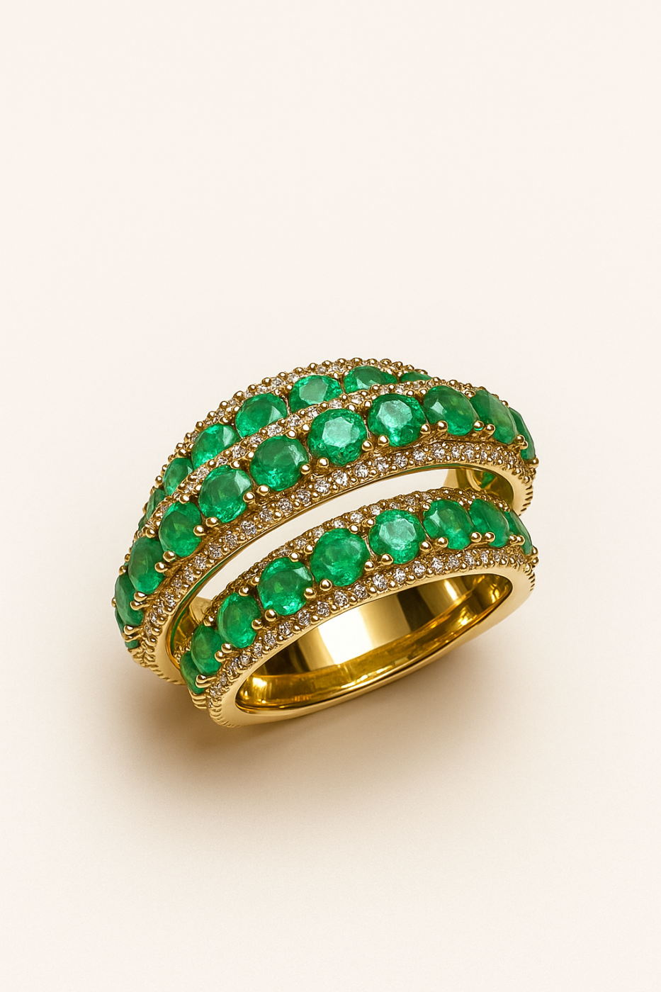 SG39592RY-EM - 14K Yellow Gold Emerald Fashion Ring