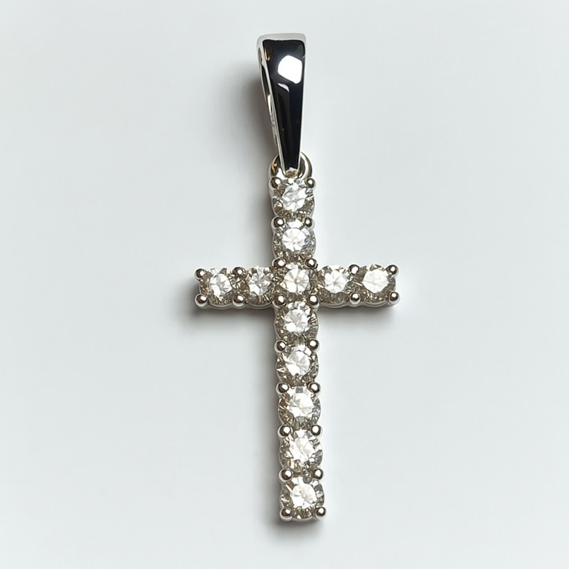UB10546PHW - 14K White Gold Cross Pendant