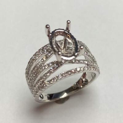 FORR6753SMW-OVH – 14K White Gold Semi Mount Ring