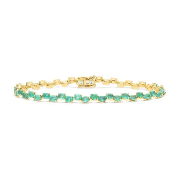 KB501264EMY - 14K Yellow Gold Emerald Bracelet
