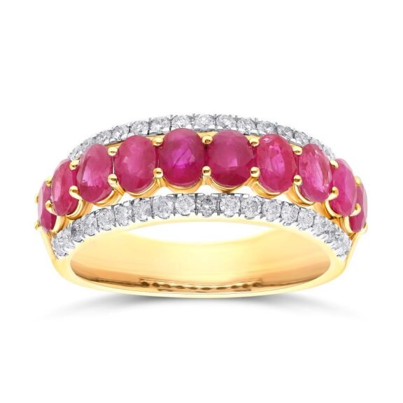 KR107384RBY - 14K Yellow Gold Ruby Fashion Ring