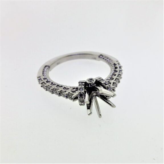 UB10242SMW-RDH – 14K White Gold Semi Mount Ring