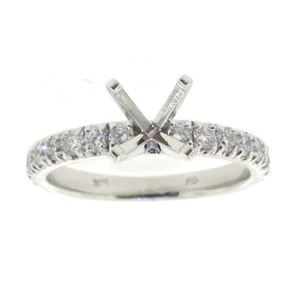 UB10351-3SMW-RD – 14K White Gold Semi Mount Ring
