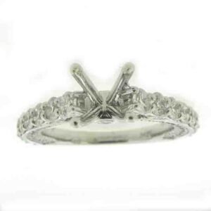 UB10408SMW53 - 14K White Gold Semi Mount Ring
