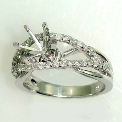 UB7202SMW-RDH – 14K White Gold Semi Mount Ring